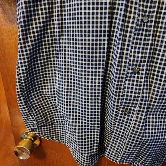 Men's XL Bugle Boy Classics Blue Check Short Sleeve Button Down Shirt - Picture 7 of 10